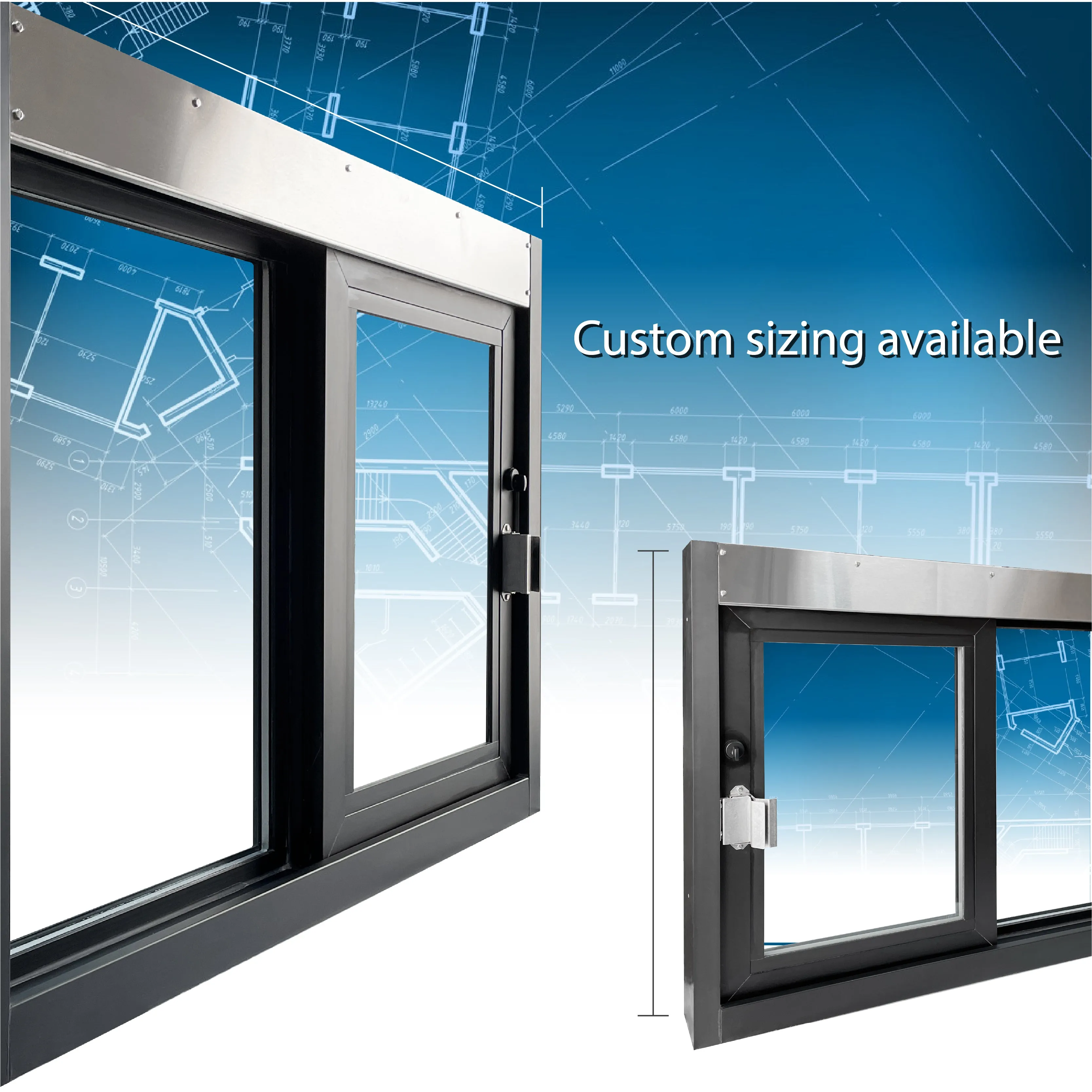 Quikserv Self Closing Drive-Thru Slider Window | Multiple Sizes and Glass Options