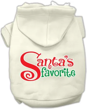 Santas Favorite Screen Print Pet Hoodie Cream Med (12)