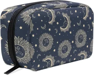 senya Bohemian Sun Moon Stars Makeup Bag Travel Cosmetic Bag Train Case for Women
