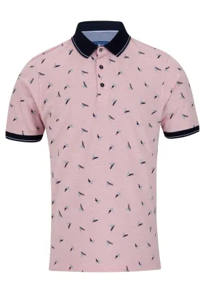 Short Sleeve Print Polo - Pink