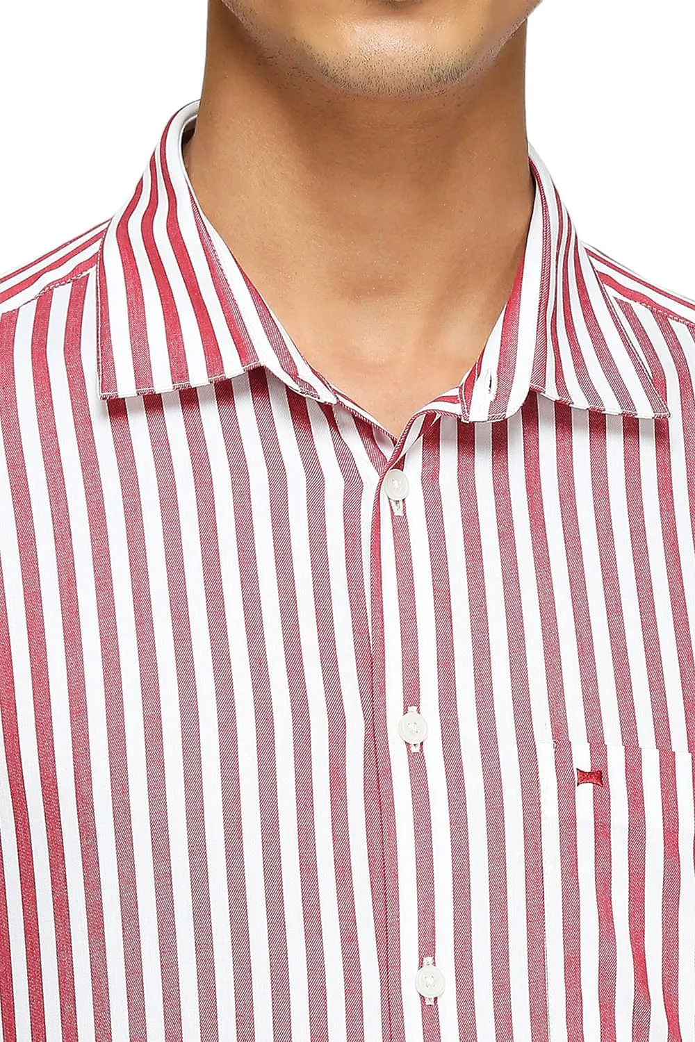 Slim Fit Cotton Twill Stripes Shirts