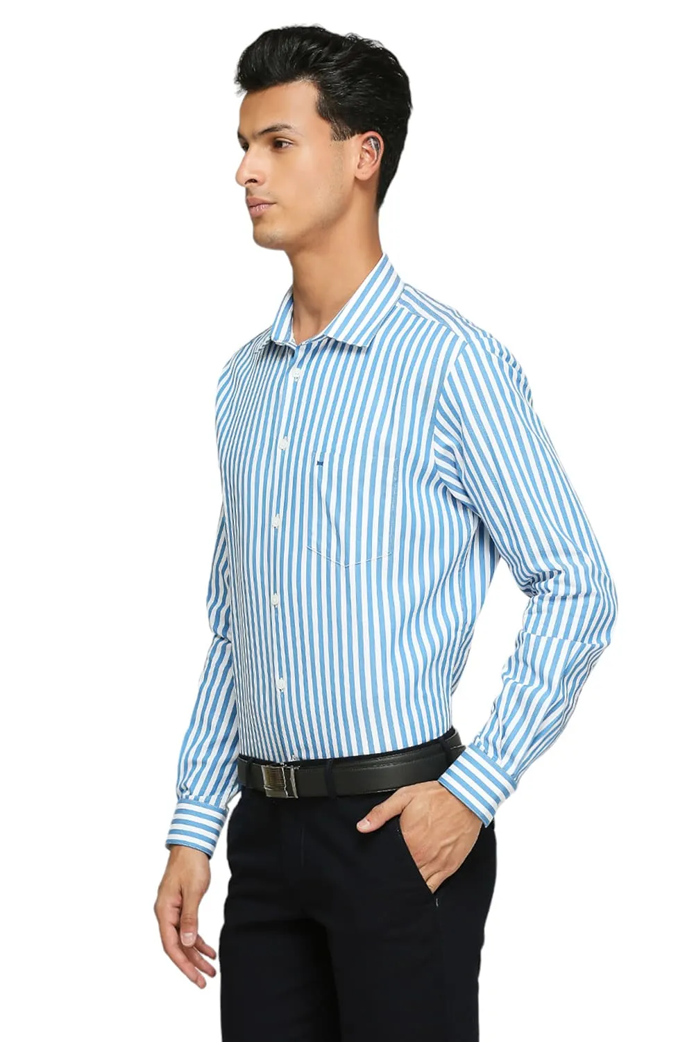 Slim Fit Cotton Twill Stripes Shirts