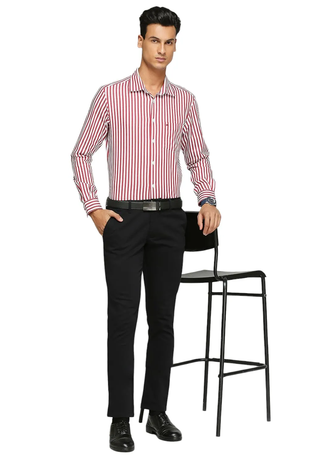 Slim Fit Cotton Twill Stripes Shirts