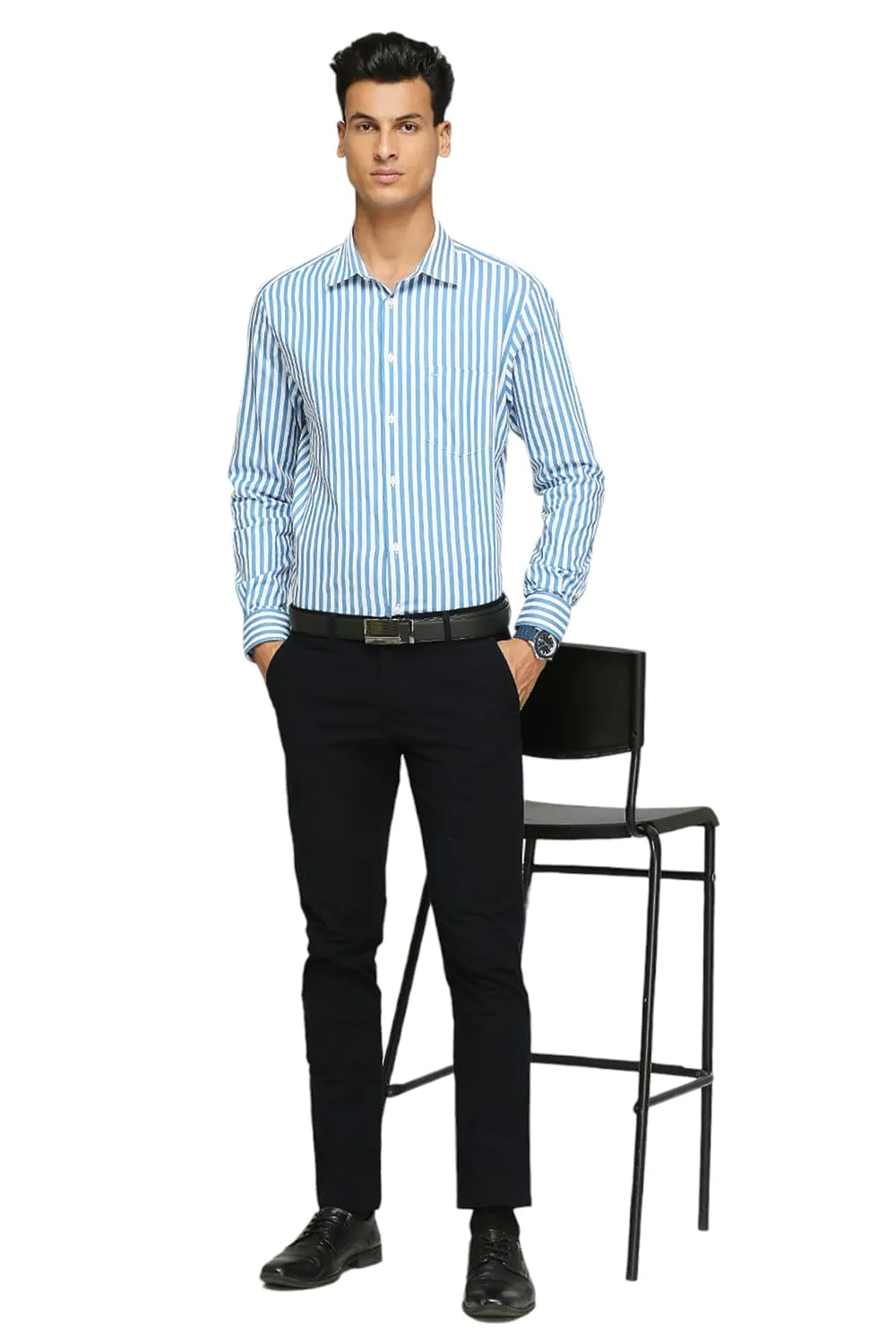 Slim Fit Cotton Twill Stripes Shirts