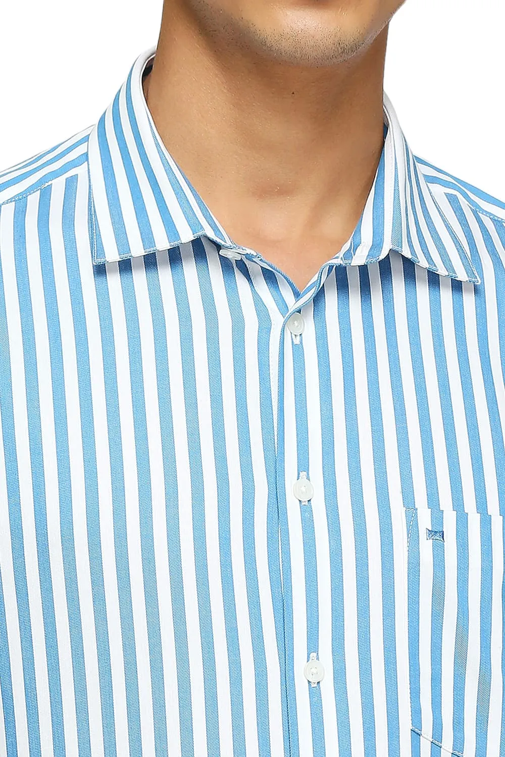 Slim Fit Cotton Twill Stripes Shirts