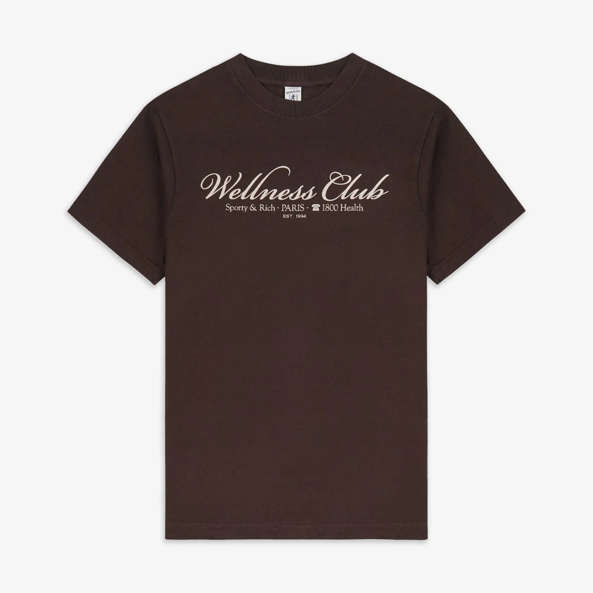 SPORTY & RICH | 1800 HEALTH T-SHIRT { CHOCOLATE/CREAM