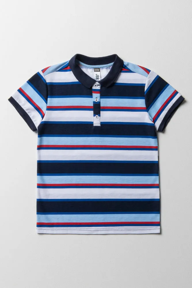 Stripe Golfer Blue