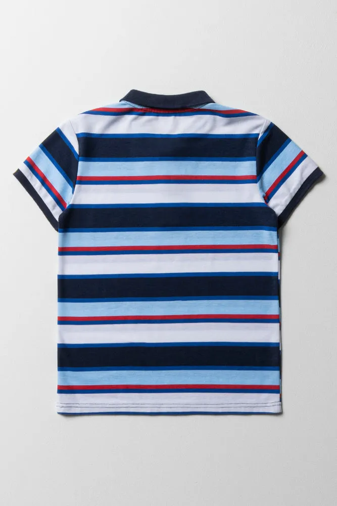 Stripe Golfer Blue