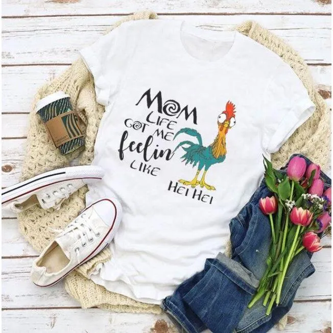 Stylish Fashionable Women Graphic  Print Mother Summer Shirt Tops