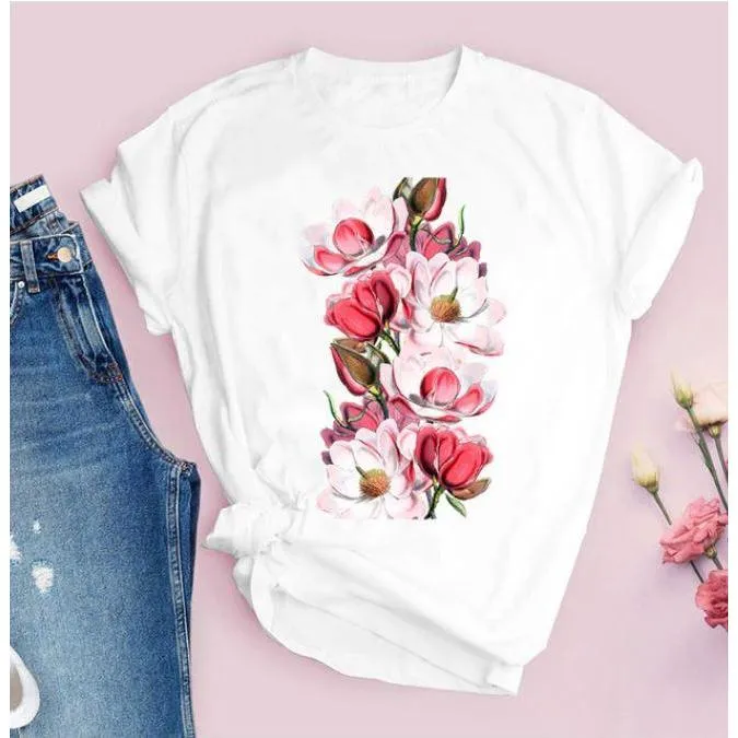 Stylish Fashionable Women Graphic  Print Mother Summer Shirt Tops