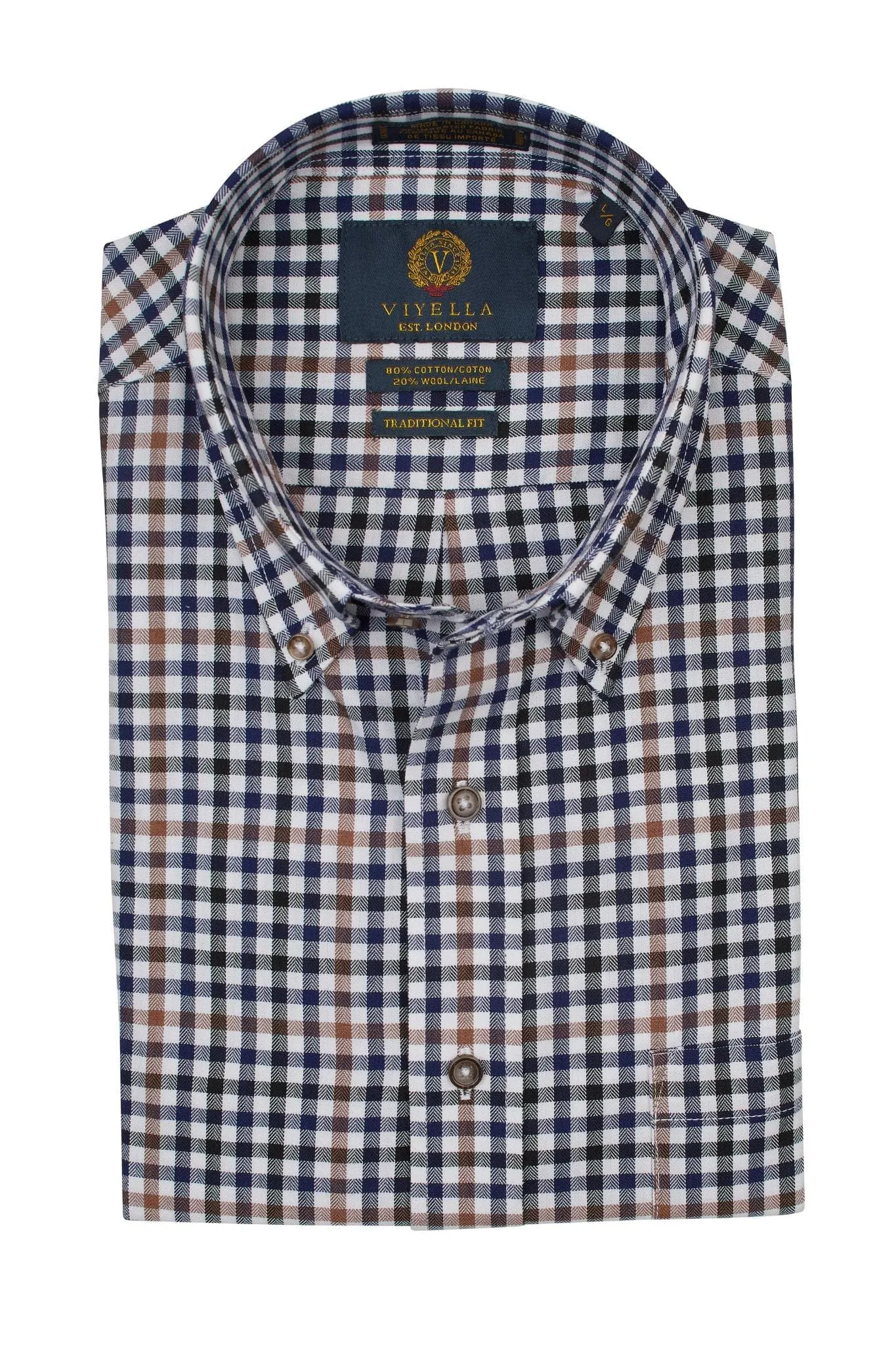 Stylish Natural Gingham Long Sleeve Button Down Shirts Made In Canada