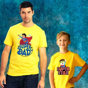 Super Dad and Super Star Twinning T-Shirts for Father & Son
