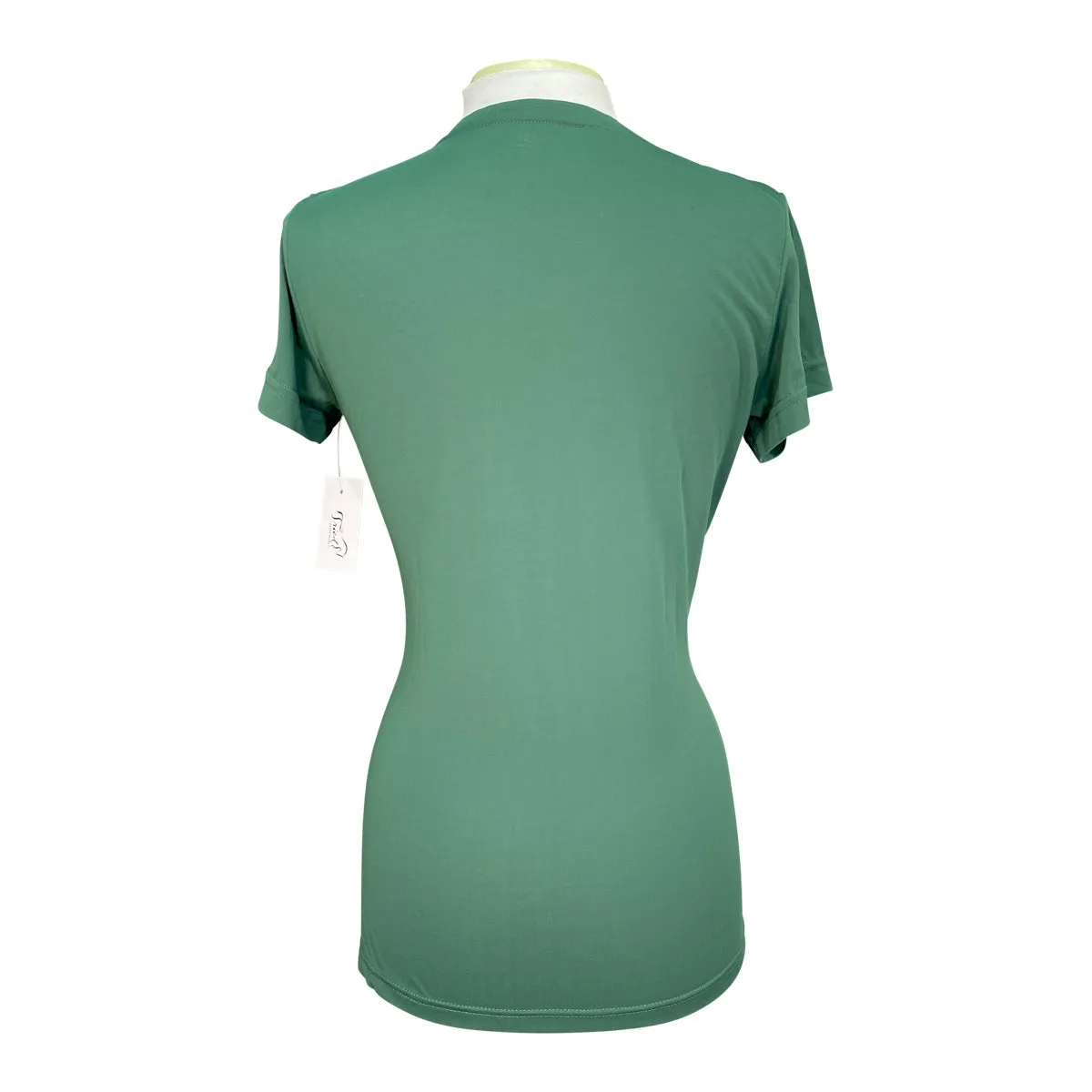 TuffRider 'Taylor' EquiCool Short Sleeve V-Neck Tee in Duck Green - Women's Large
