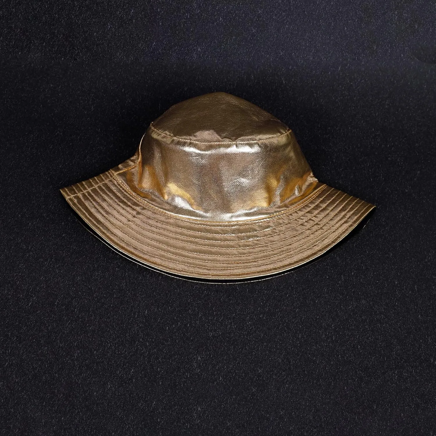 Unisex Metallic Bucket Hat Waterproof Holographic Bucket Hat Fishing Hat Trendy Hip Pop Sun Cap