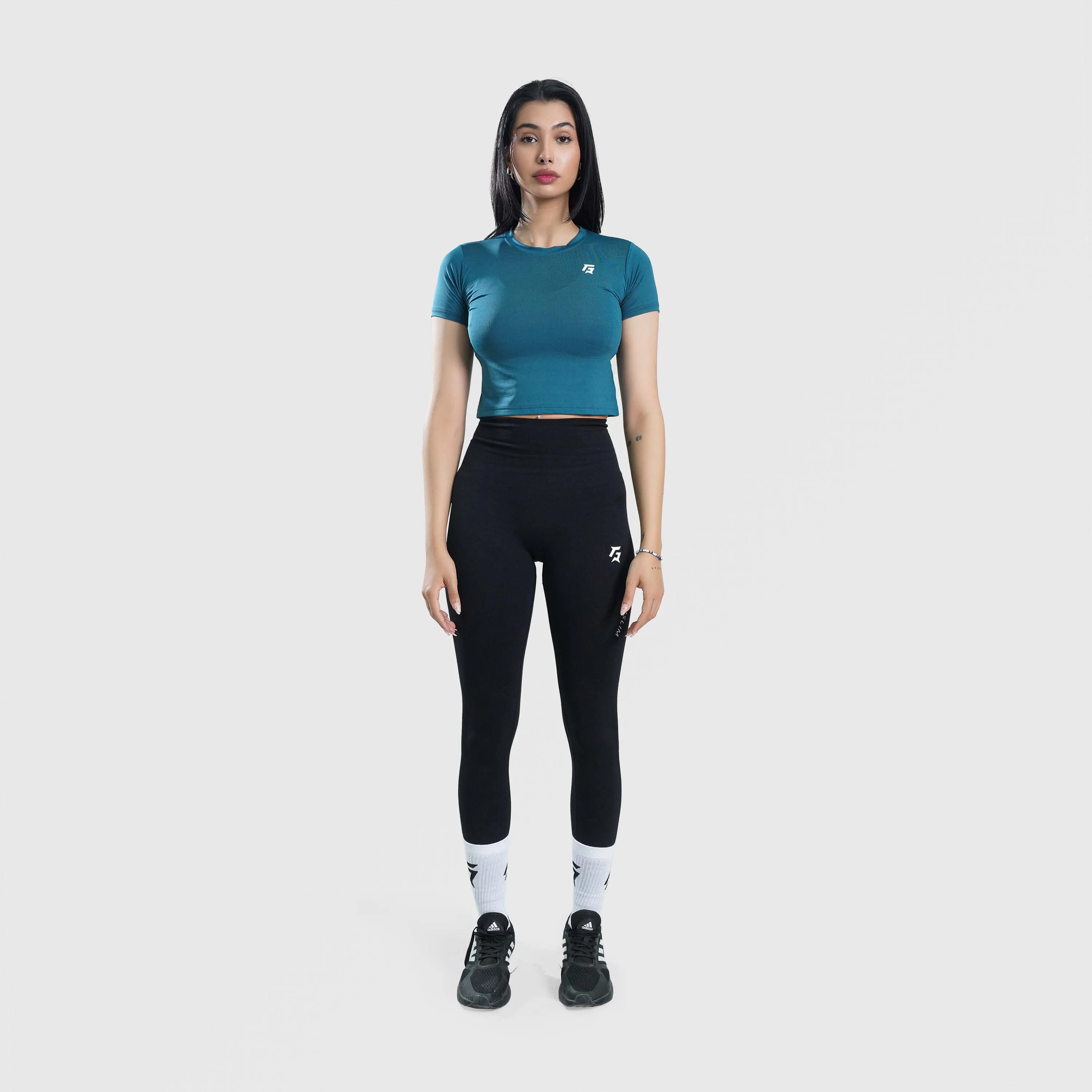 W024 Cropped Tee (Teal)