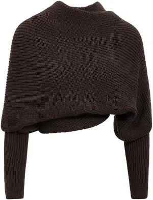 Women Autumn Winter Scarf Wrap Sweater Multi-Use Knitted wrap scarf with sleeves