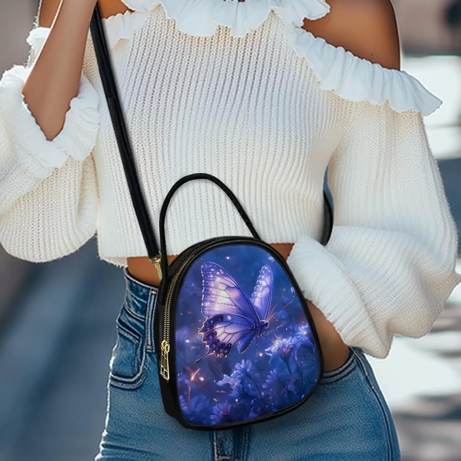 Women Crossbody Bag Ladies PU Leather Handbag Fashion Sling Shoulder Purse Double Layer Soft Small Square Bag