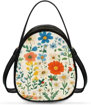 Women Crossbody Bag Ladies PU Leather Handbag Fashion Sling Shoulder Purse Double Layer Soft Small Square Bag
