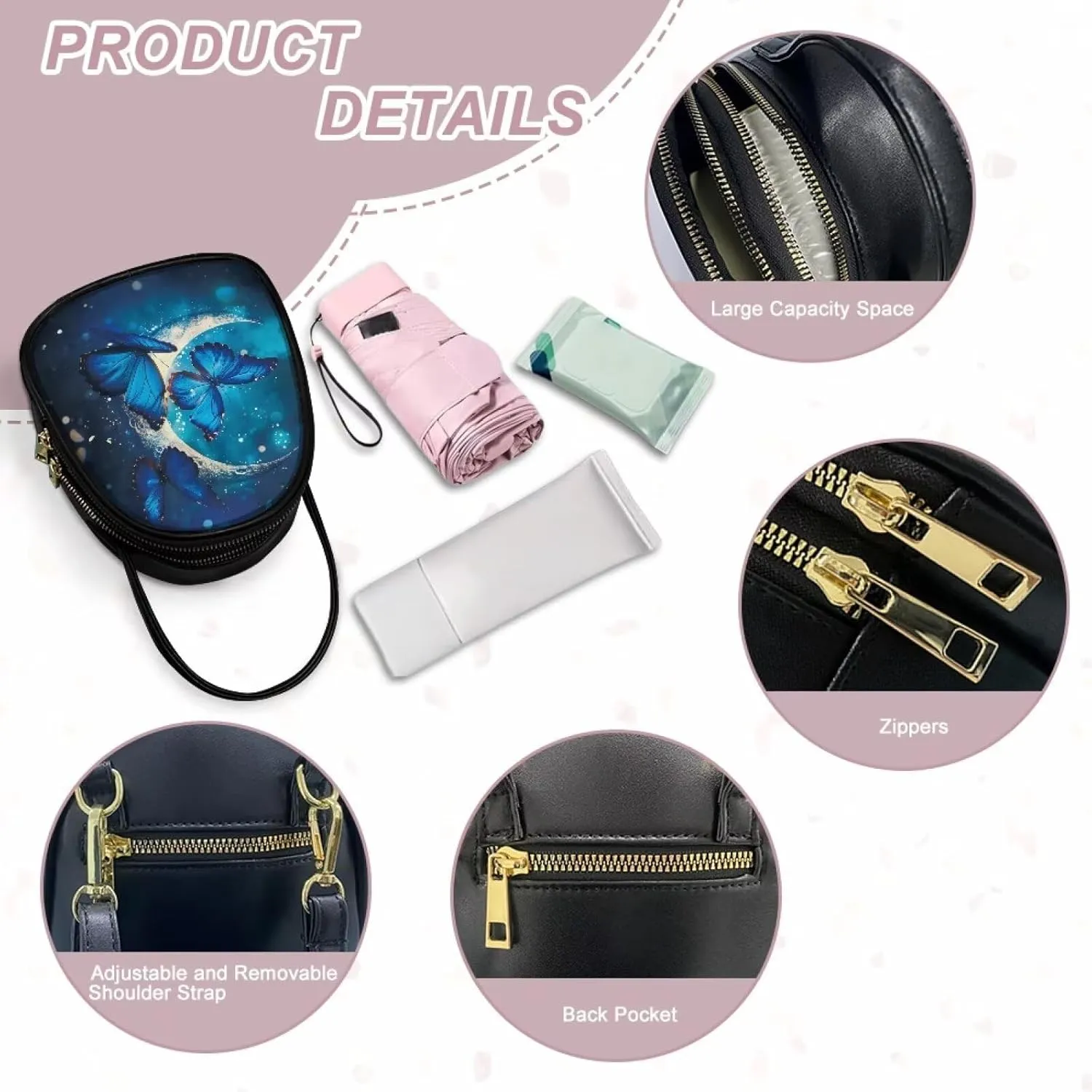 Women Crossbody Bag Ladies PU Leather Handbag Fashion Sling Shoulder Purse Double Layer Soft Small Square Bag