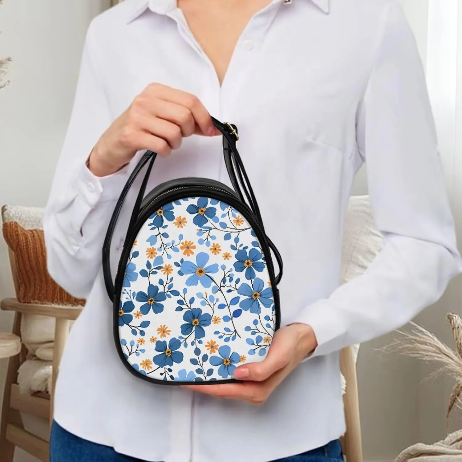 Women Crossbody Bag Ladies PU Leather Handbag Fashion Sling Shoulder Purse Double Layer Soft Small Square Bag