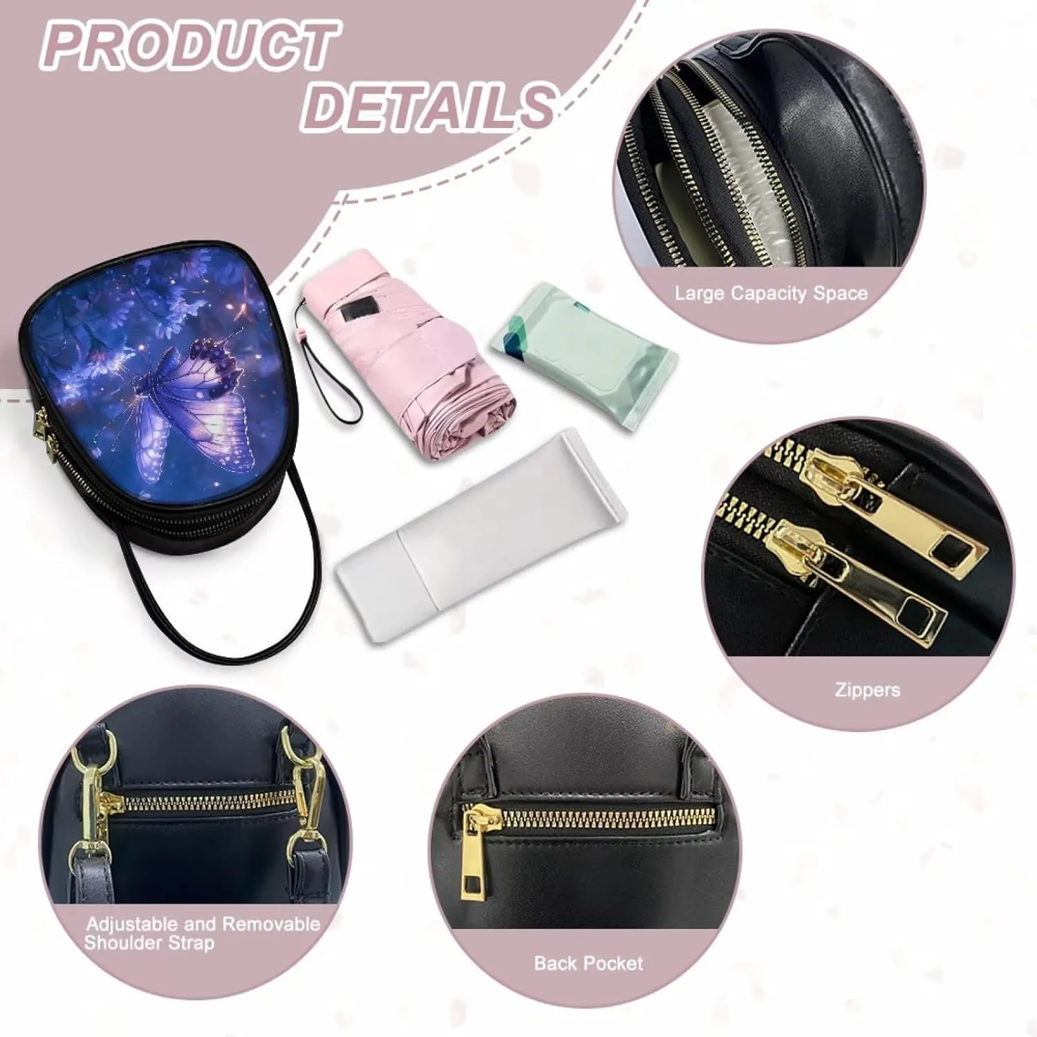 Women Crossbody Bag Ladies PU Leather Handbag Fashion Sling Shoulder Purse Double Layer Soft Small Square Bag