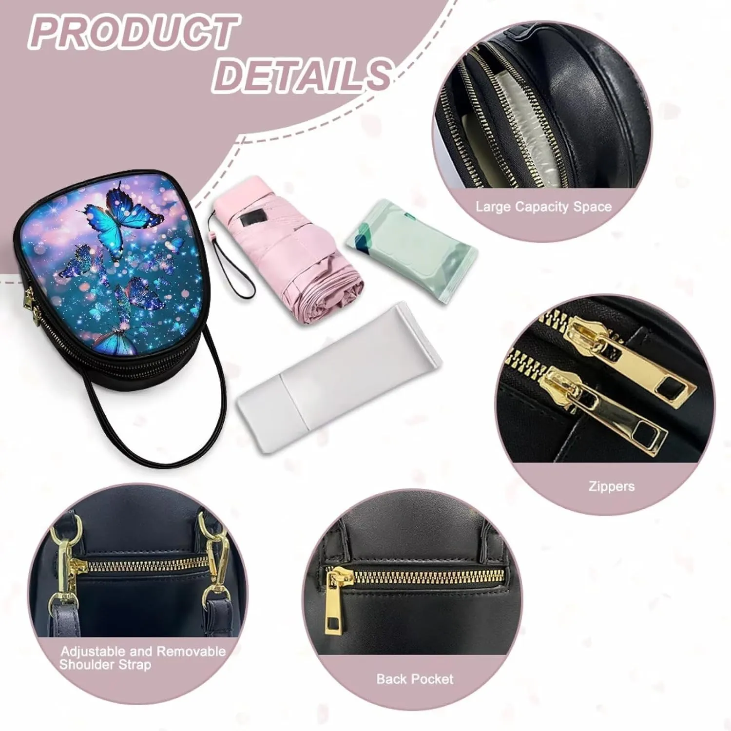 Women Crossbody Bag Ladies PU Leather Handbag Fashion Sling Shoulder Purse Double Layer Soft Small Square Bag