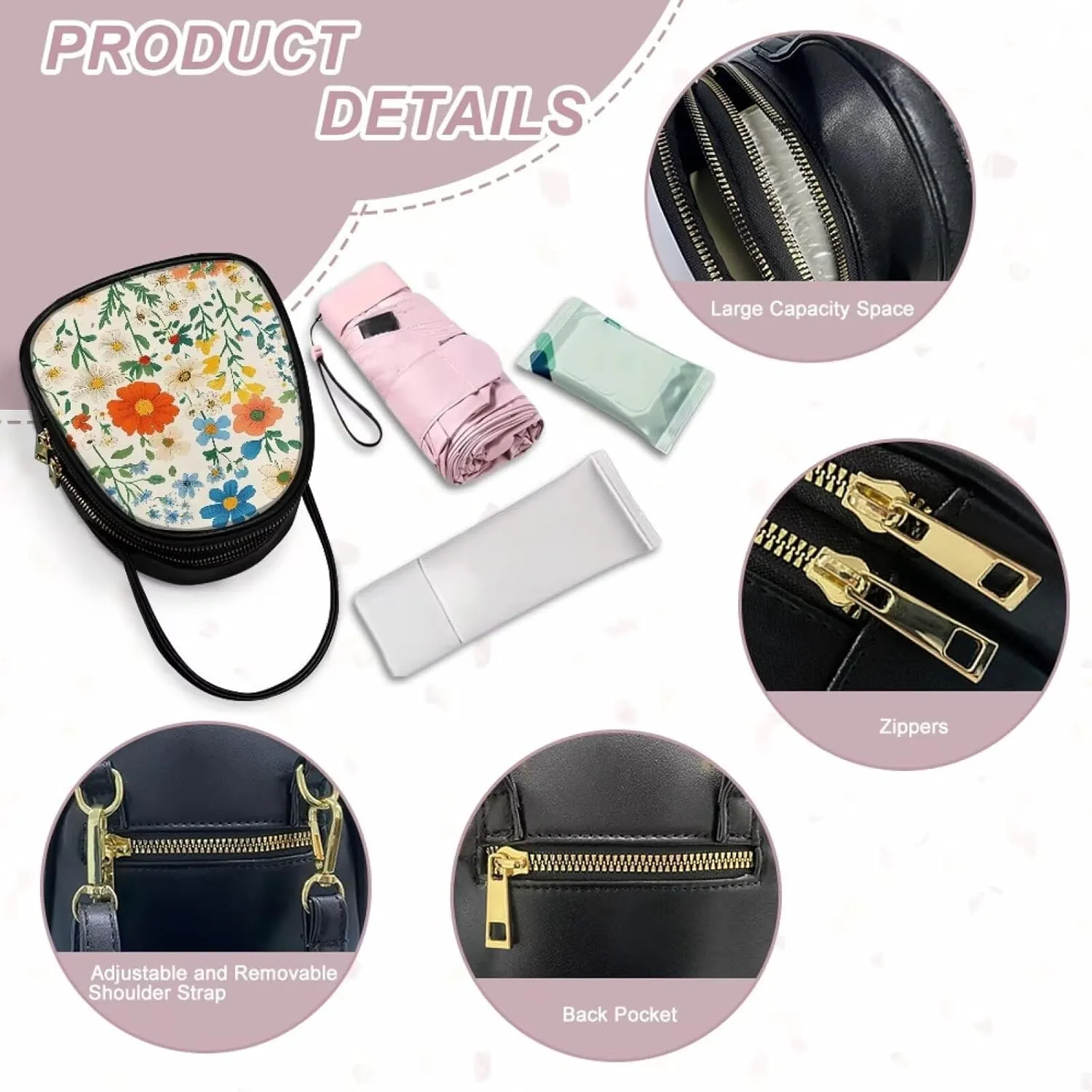Women Crossbody Bag Ladies PU Leather Handbag Fashion Sling Shoulder Purse Double Layer Soft Small Square Bag