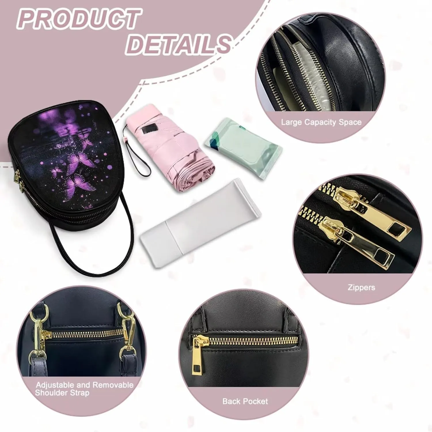 Women Crossbody Bag Ladies PU Leather Handbag Fashion Sling Shoulder Purse Double Layer Soft Small Square Bag