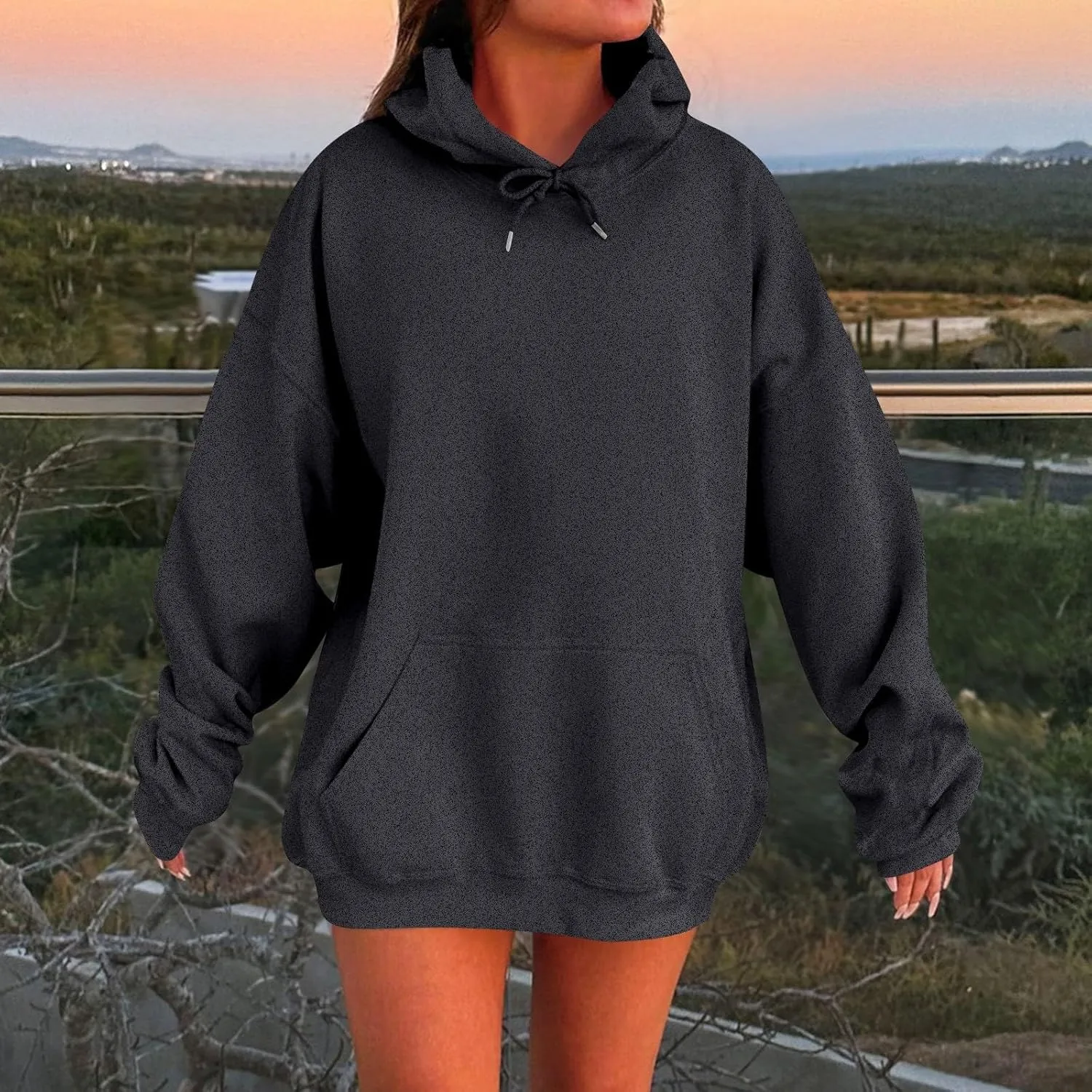 Womens Oversized Hoodies Winter Solid Cute Sweatshirts 2024 Fashion Cozy Plain Trendy Hoodie