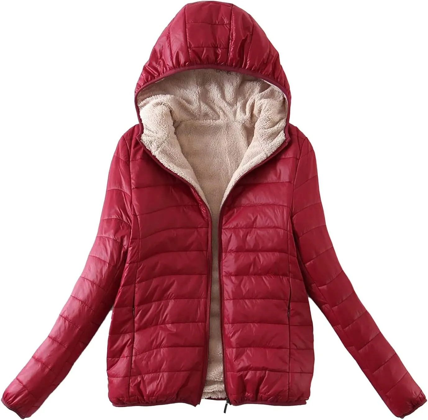 Women's Warm Winter Coat Thicken Fleece Lined down Jacket Thermal Jacket Winter Warm Casual Thick Coats Pockets