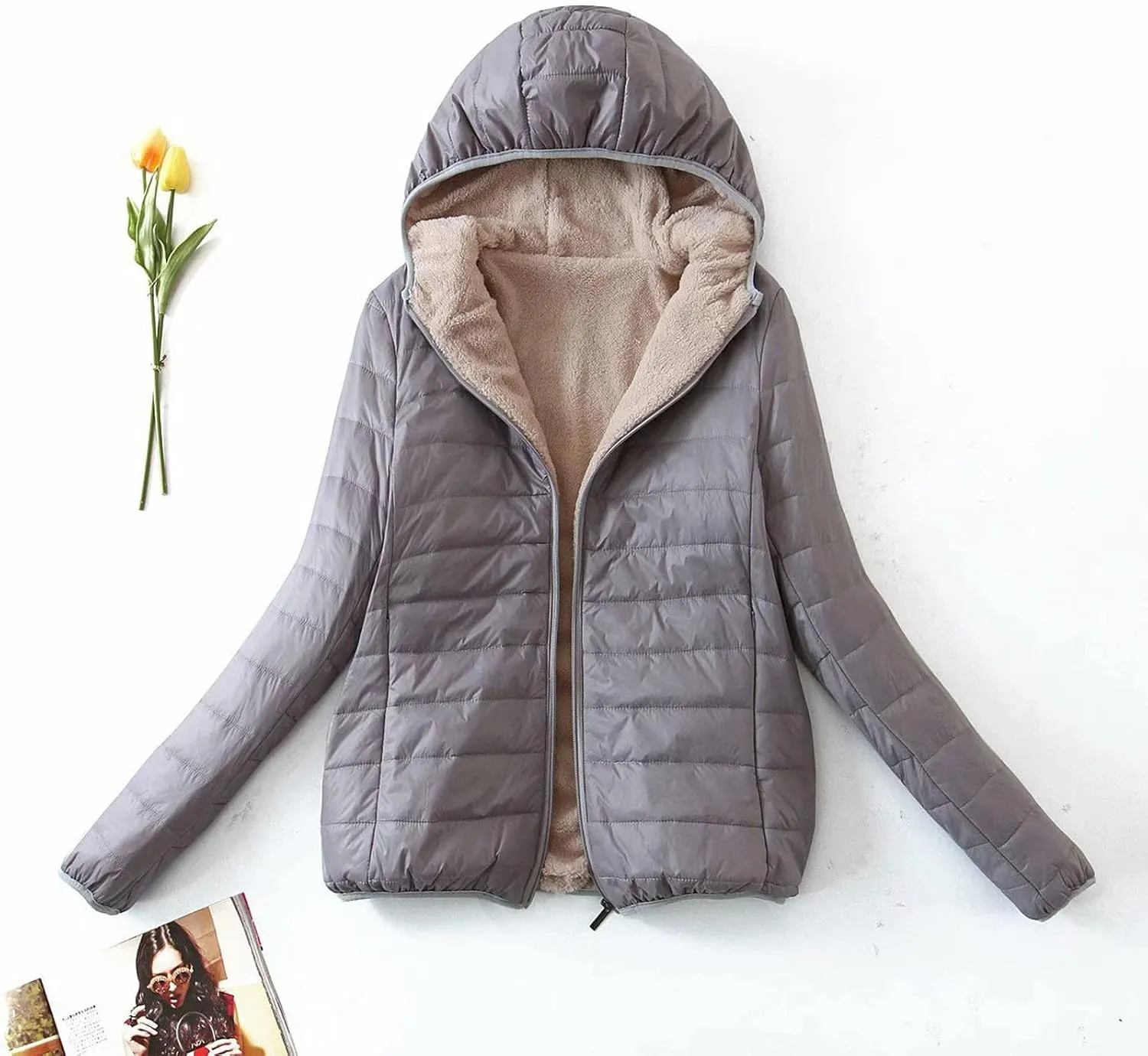 Women's Warm Winter Coat Thicken Fleece Lined down Jacket Thermal Jacket Winter Warm Casual Thick Coats Pockets