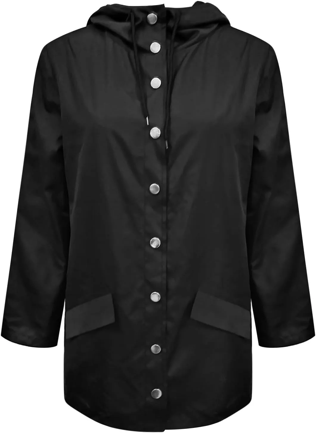 ZYXTIM Womens Waterproof Packable Jacket Button Down Lightweight Windproof Rain Coat Hooded Multi-Use Clear EVA Raincoat