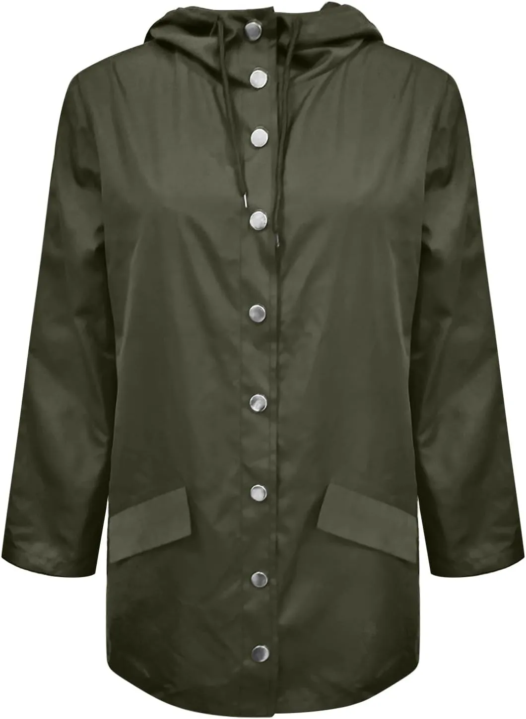 ZYXTIM Womens Waterproof Packable Jacket Button Down Lightweight Windproof Rain Coat Hooded Multi-Use Clear EVA Raincoat